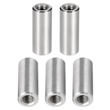 M6x25mm(DxL) Coupling Connector Nuts Threaded Sleeve Rod 5Pcs Good for Furniture