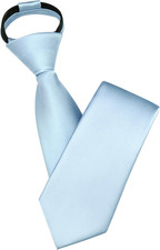 3.15"  8cm  Mens Solid Satin Tie Pre-tied Adjustable Zipper Necktie for Business