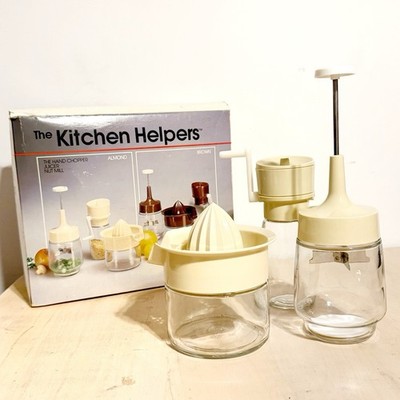 Gemco Kitchen Helpers Food Chopper Juicer And Mill Glass Almond Color Open Box