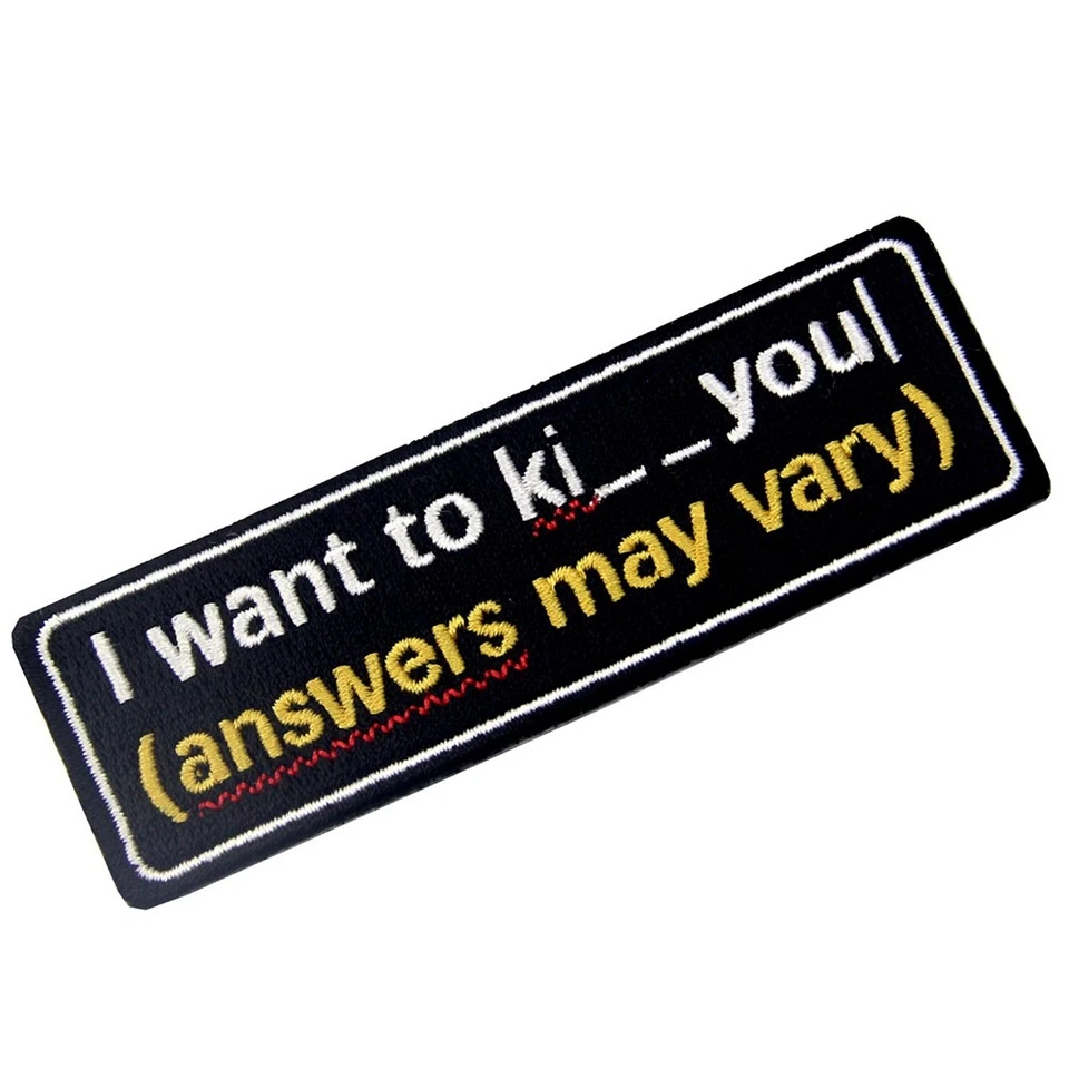 Embroidered Patches Iron Sew On Patch transfers Badges appliques I Want kiss you - Image 3 of 4