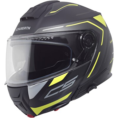Motorrad Helm 57 (M) - Schuberth C5 Omega Klapphelm - schwarz-gelb-grau matt