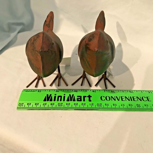 Bird Metal Figurines Lot of 2 Indoor or Outdoor 4" x 5" x 2" Songbird $14.99 - Picture 11 of 11