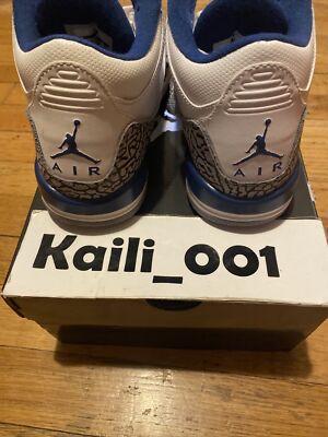 Nike Air Jordan 3 Retro GS Sz 4y True Blue Cement DB 398614-104