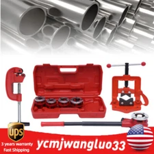 Pipe Threader Ratchet Typeand5 Dies Set Pipe Cutter Threading Tool 1/2" Up to 2"