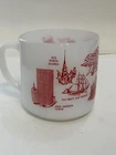 VTG Federal Coffee Mug Milk Glass Souvenir Cup "Many Worlds of Boston" Mass