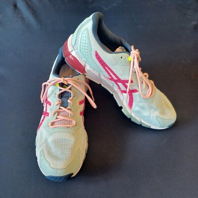 Asics GEL Pink Aqua Womens Size 9 Running Shoes Sneakers 