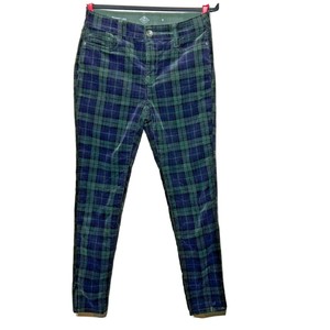 Velvet Green Scotch Plaid Skinny Pants 
