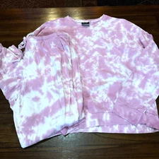 Just Love Tie Dye Set Long Sleeve Top and Pants 100% Cotton Size Large Pink