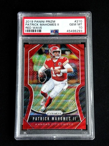 PATRICK MAHOMES PSA 10 GEM MINT 2019 PANINI PRIZM #210 RED WAVE 034/149 POP 8!