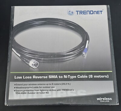 NEW - TRENDnet Low Loss Reverse SMA Female to N-Type Male Weatherproof Connector