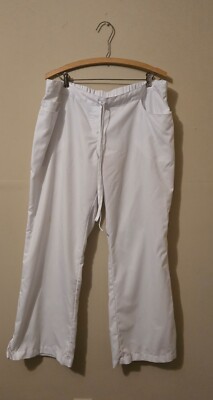 Greys Anatomy XLP Womens White Scrub Pants Barco Womens Scrubs Nurse White Pants