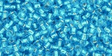 11/0, Toho Seed Beads, 23B, Silver-Lined AQUA, 10g, TR-11-23B