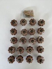 20 pack Ceramic Glazed Knobs Pumpkin Classy Decorative Knobs vintage brown