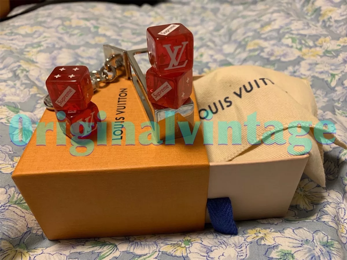 🔥LOUIS VUITTON x SUPREME RED DICE KEYCHAIN BOXLOGO MONOGRAM YEEZY