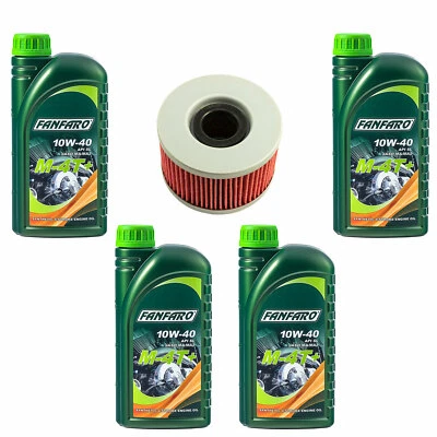 Huile Moteur Kit 10W40 4 Litre Filtre à KN111 pour Honda CB 250 CBX CM 400 Cx Gl - Photo 1/4