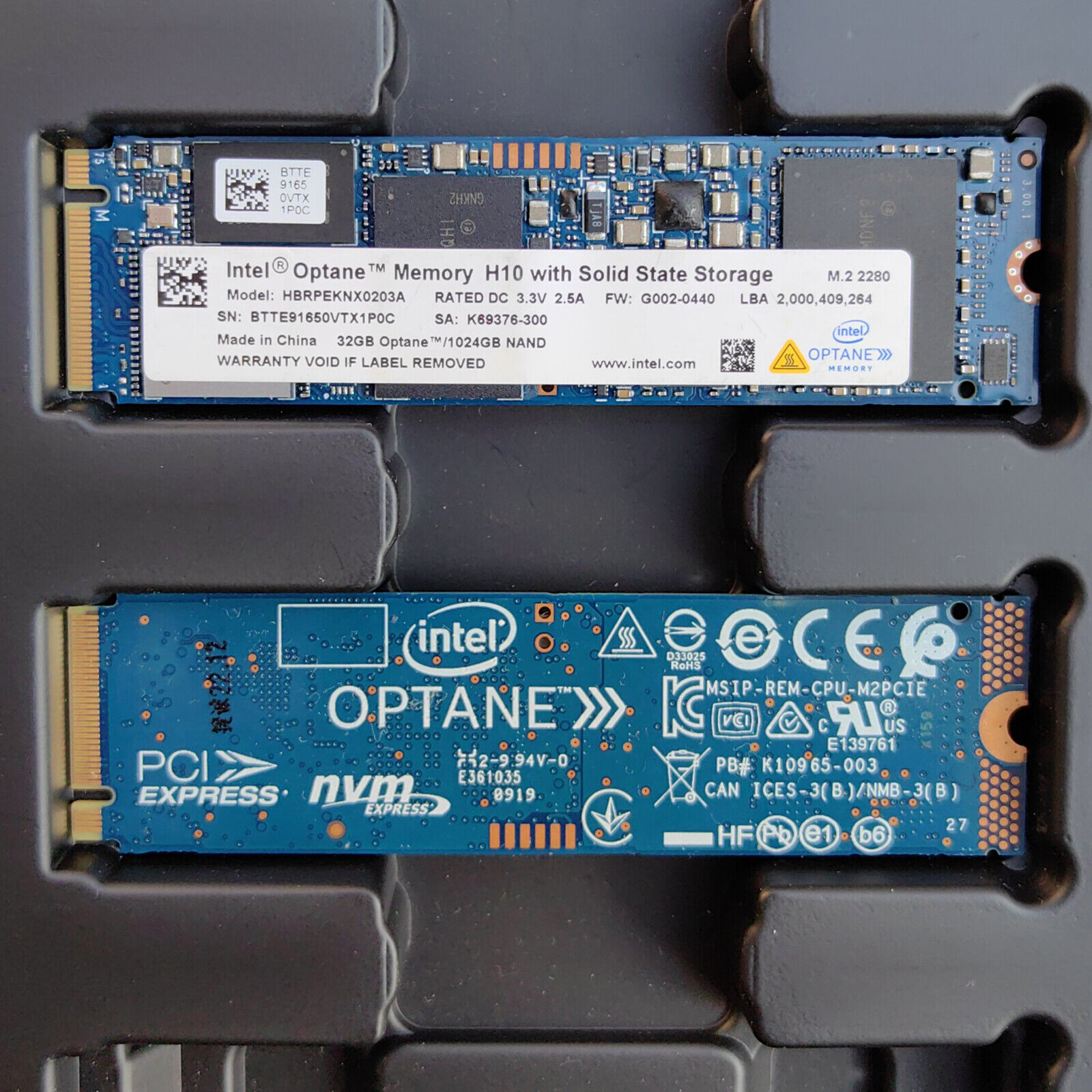 m.2SSD 1TB＋32GB Intel optane memory H10-