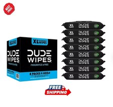 DUDE WIPES XL Flushable Wipes, Fragrance Free, Bonus Pack, 8 ct., 400 wipes