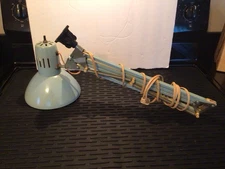 Vintage MCM Table Lamp Drafting Light Articulating Blue