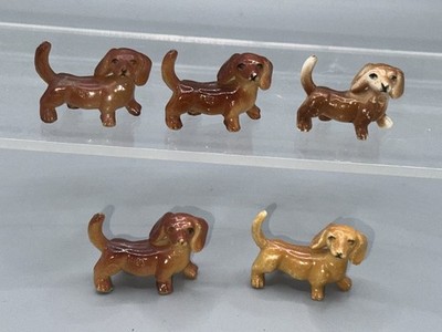 Altfiguren Tiere Hunde 5  Varianten laufender stehender Dackel