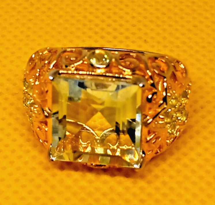 Green Amethyst Hebei Peridot 14K YG Over Sterling Silver Star Ring Size7 :8.22ct - Image 4 of 4