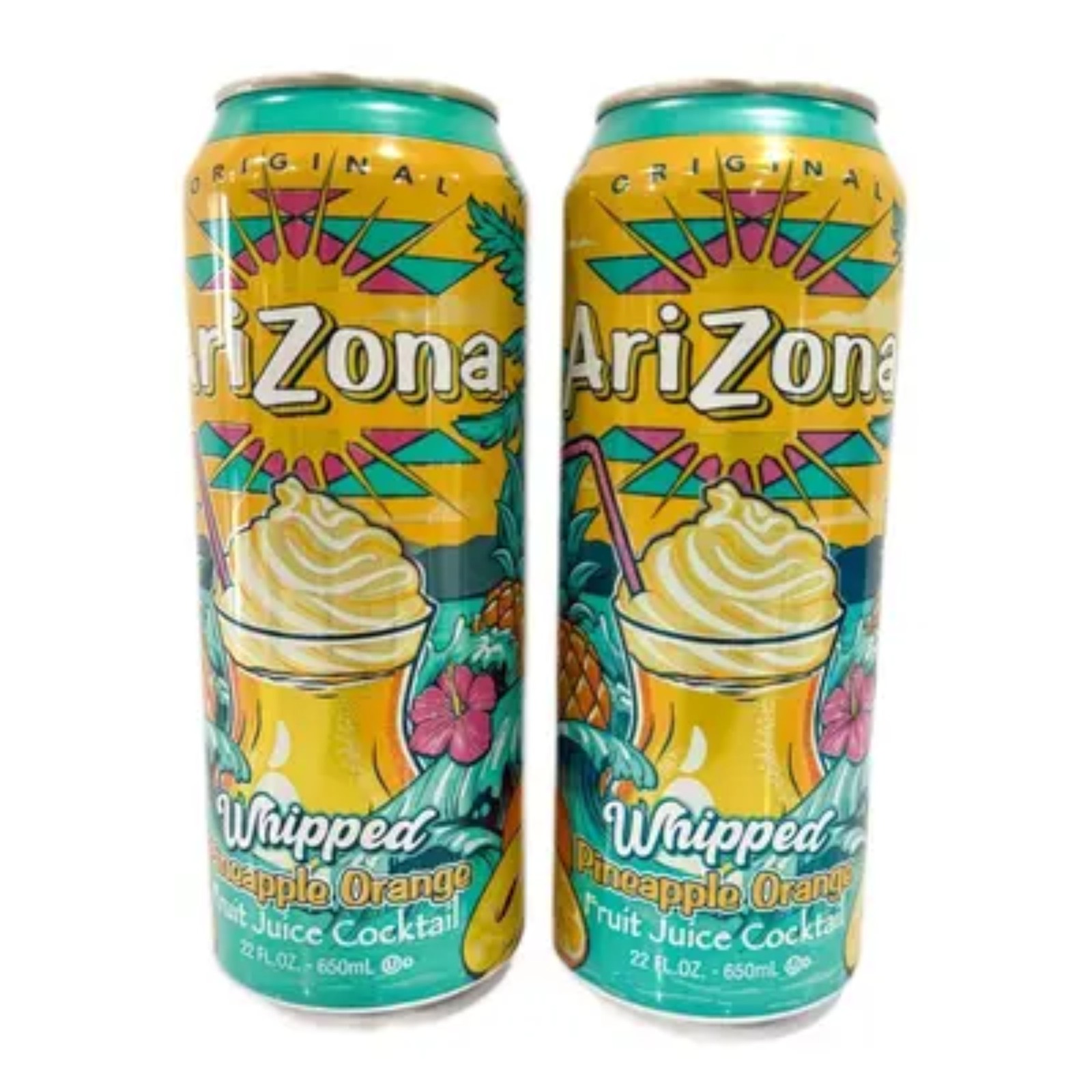 12x Arizona Whipped Pineapple Orange Fruit 22oz