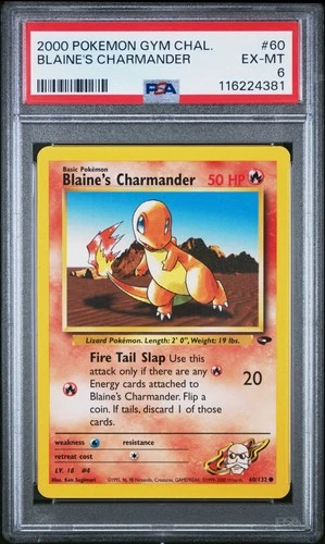 2000 Gym Challenge Blaine's Charmander #60 PSA 6 EX-MT