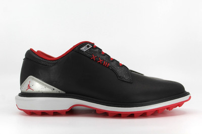 Nike Jordan ADG 5 Black Fire Red Metallic Silver FQ6642-001 Golfschuh UK 6,5