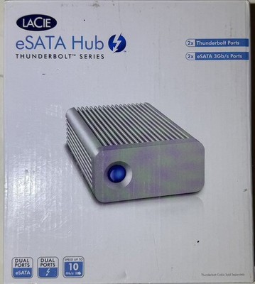 Lacie eSATA Hub Thunderbolt 2 Series Mac Apple Computer Box, Manual, Power