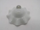 VTG Milk Glass Fitter Hanging Oil Lamp Shade Ruffled Tutu Smoke Bell Light 6"