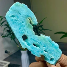 146G Natural High quality sky blue hemimorphite slab crystal mineral from Yunnan