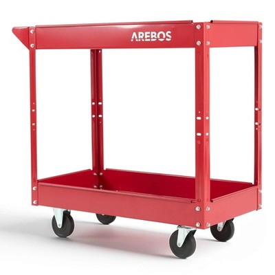 AREBOS 2 Werkstattwagen Montagewagen Multifunktionaler Rollwagen mit 2 Etagen
