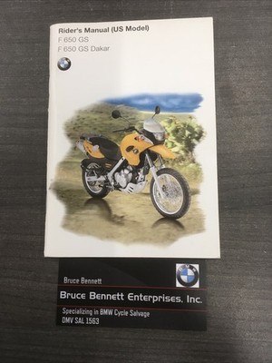 BMW F650GS/F650 Dakar Rider's Manual NEW           18D