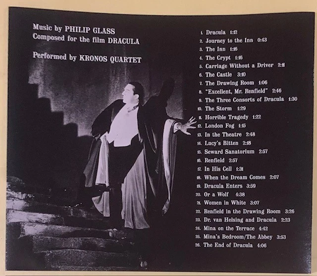 PHILIP GLASS: DRACULA SOUNDTRACK – 26 TRACK CD, KRONOS QUARTET, excellent condit