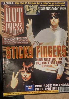 Hot Press Magazine Keanu Reeves, Primal Scream, U2 Vol 22 No 1 Feb 1998