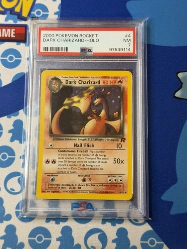 2000 Pokémon Team Rocket Dark Charizard -Holo PSA 7 #4
