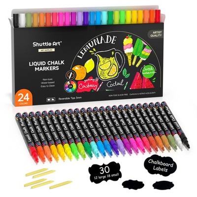 Chalk Markers 24 Vibrant Colors Liquid Chalk Markers Pens For Chalkboards Window