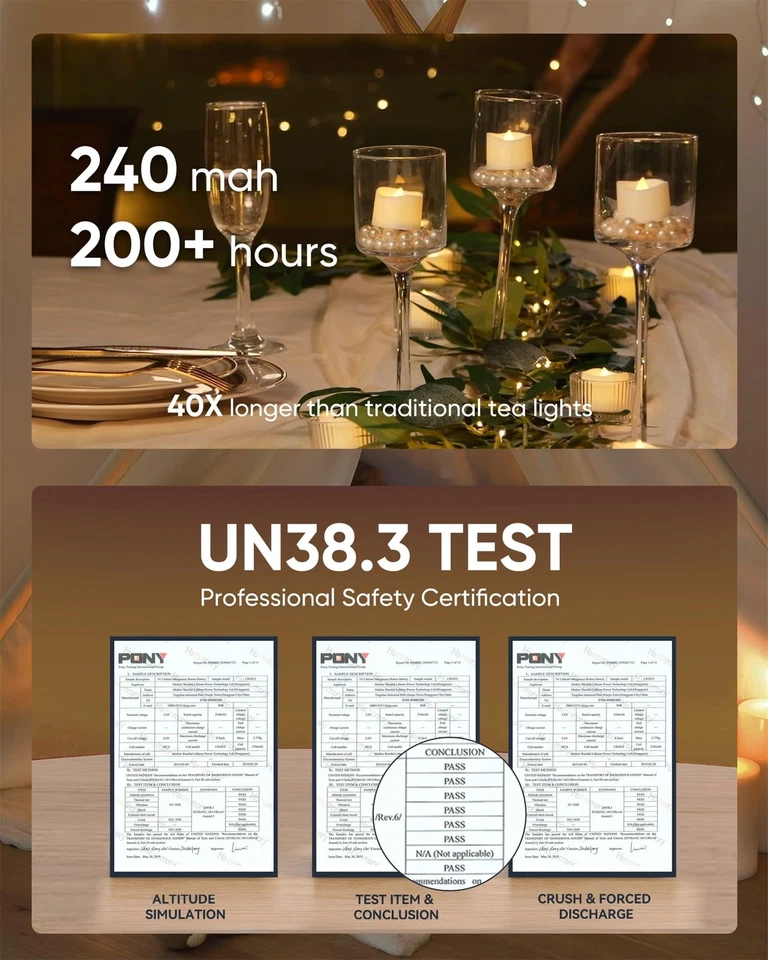 12Pcs Flickering Flameless Candle Battery Operated, 200+Hours Fake Electric L... - Image 4 of 4