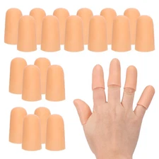Finger Sleeve Protectors, 20pcs Gel Finger Cots Cover 1.6"x0.8" Skin Color