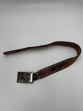 Vintage Mallory Brown Leather Belt For Will Train Belt Buckle 