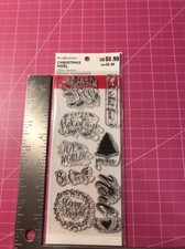 Christmas Sayings Recollections Clear Acrylic Stamp Set 529182 NEW 9 Pcs