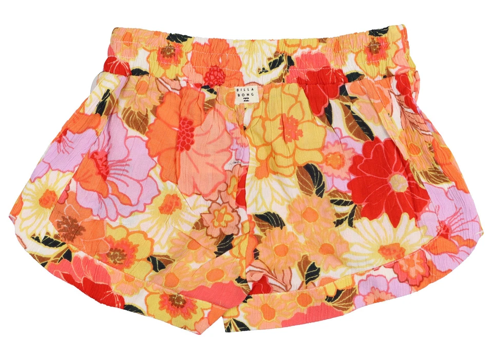 Pantalones Cortos BILLABONg Niñas Hechos Para Ti Talla XS X-Pequeños (06) Naranja Rojo Estampado Floral Foto 2 de 2