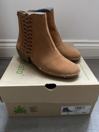 El Naturalista Womens Light Brown Suede Caliza Boots Size UK 4 EU 37 New In Box - Picture 1 of 10