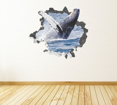 Animal Humpback Whales Custom Wall Decals 3D Wall Stickers Art - JS444