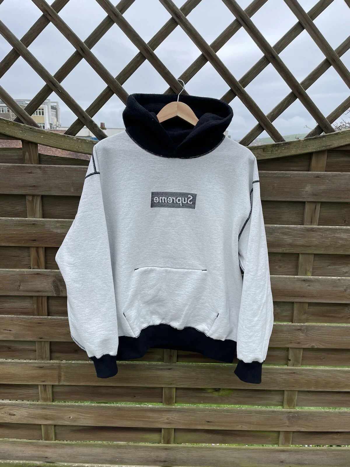 Supreme Inside Out Box Felpa con Cappuccio Logo Grigio Medium