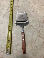 Vintage Warco COOP ADVERTISING Cheese Slicer Knife Fork Wood Handle