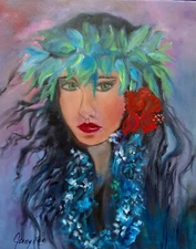  ORIGINAL OIL PAINTINGS "LOVELY HULA LEIS" ARTIST ONE OF A KIND
