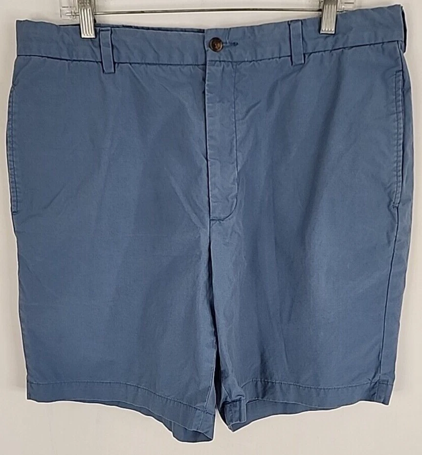 Brooks Brothers Mens Light Blue Casual Flat Front Chino Shorts, Size 38