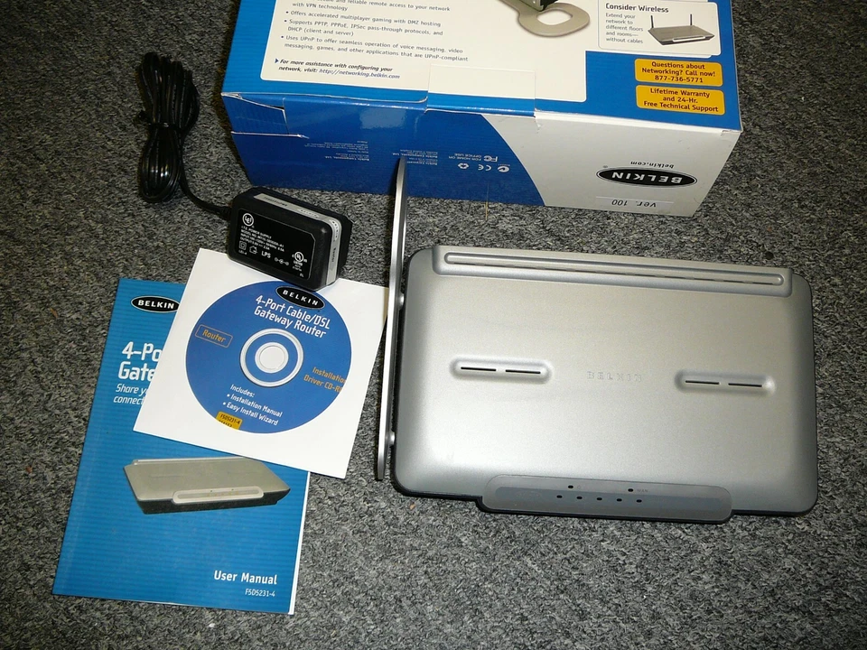 Belkin (F5D5231-4) 4-Port 10/100 Cable/DSL Gateway Router w/ Power Supply Bundle - Image 3 of 4