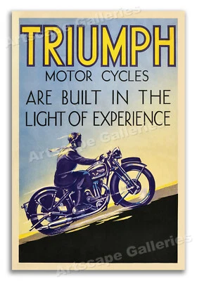 Triumph Motorcycles - 1930s Vintage Motorcycle Poster - 24x36