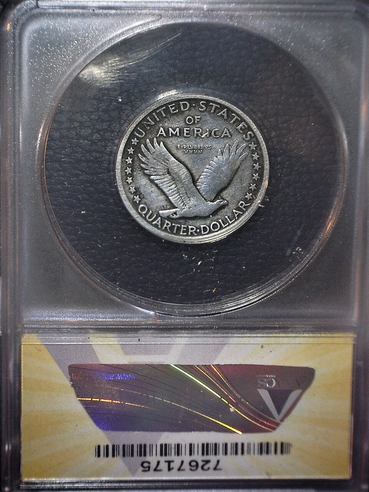 1917 Standing Liberty Quarter ANACS-VF 25, Type 1, Good Looking - Image 2 of 2